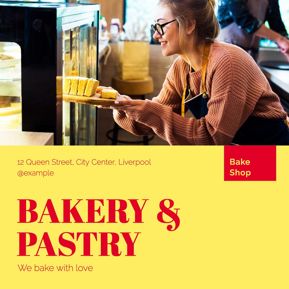 Bakery & pastry  Instagram post template, editable text