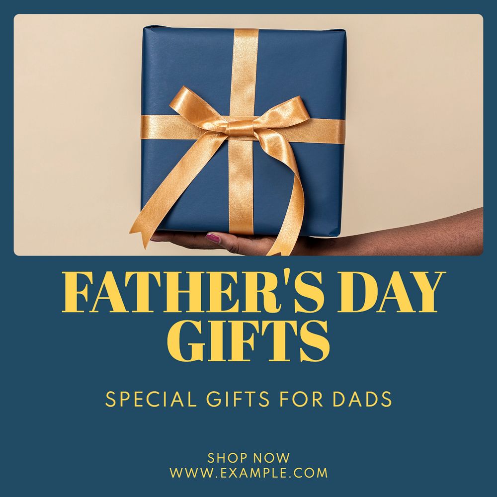 Father's day gifts Instagram post template, editable text