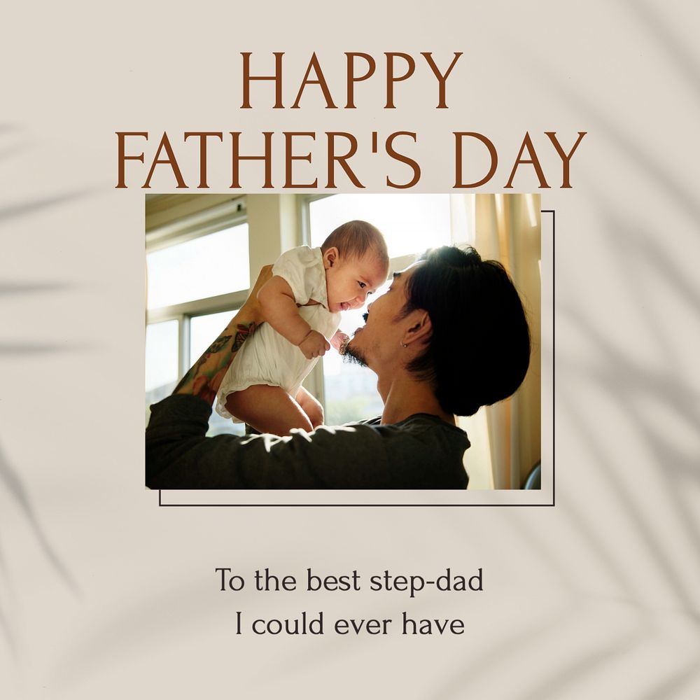 Father's day Instagram post template, editable text