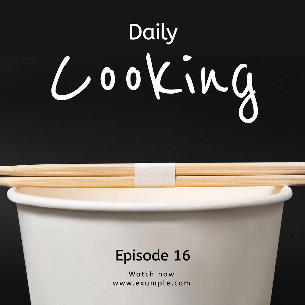 Daily cooking  Instagram post template, editable text