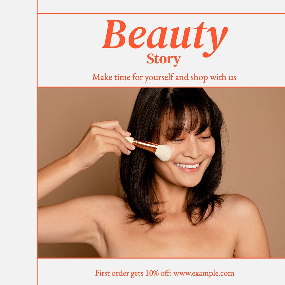 Beauty center Instagram post template, editable text