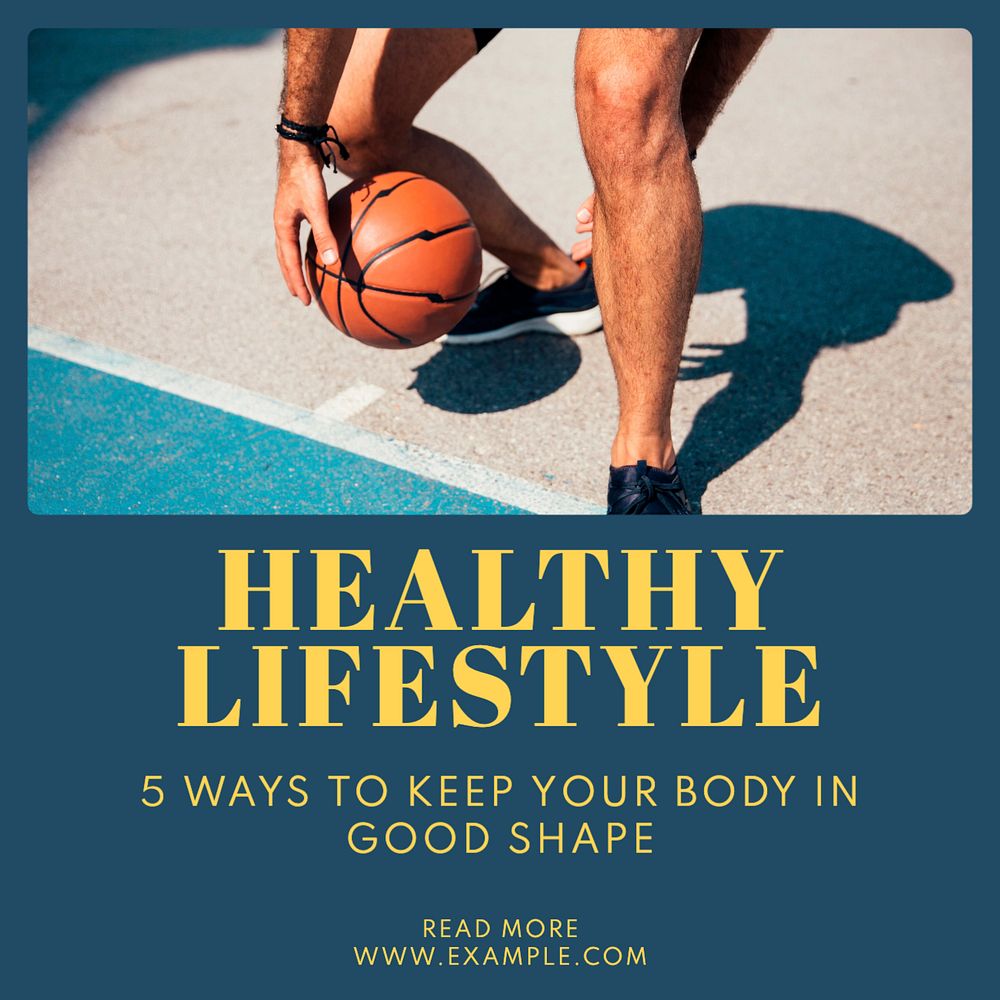 Healthy Lifestyle Instagram post template, editable text