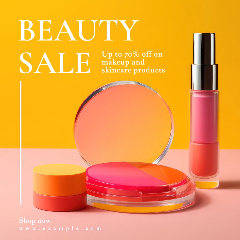 Beauty sale Instagram post template, editable text