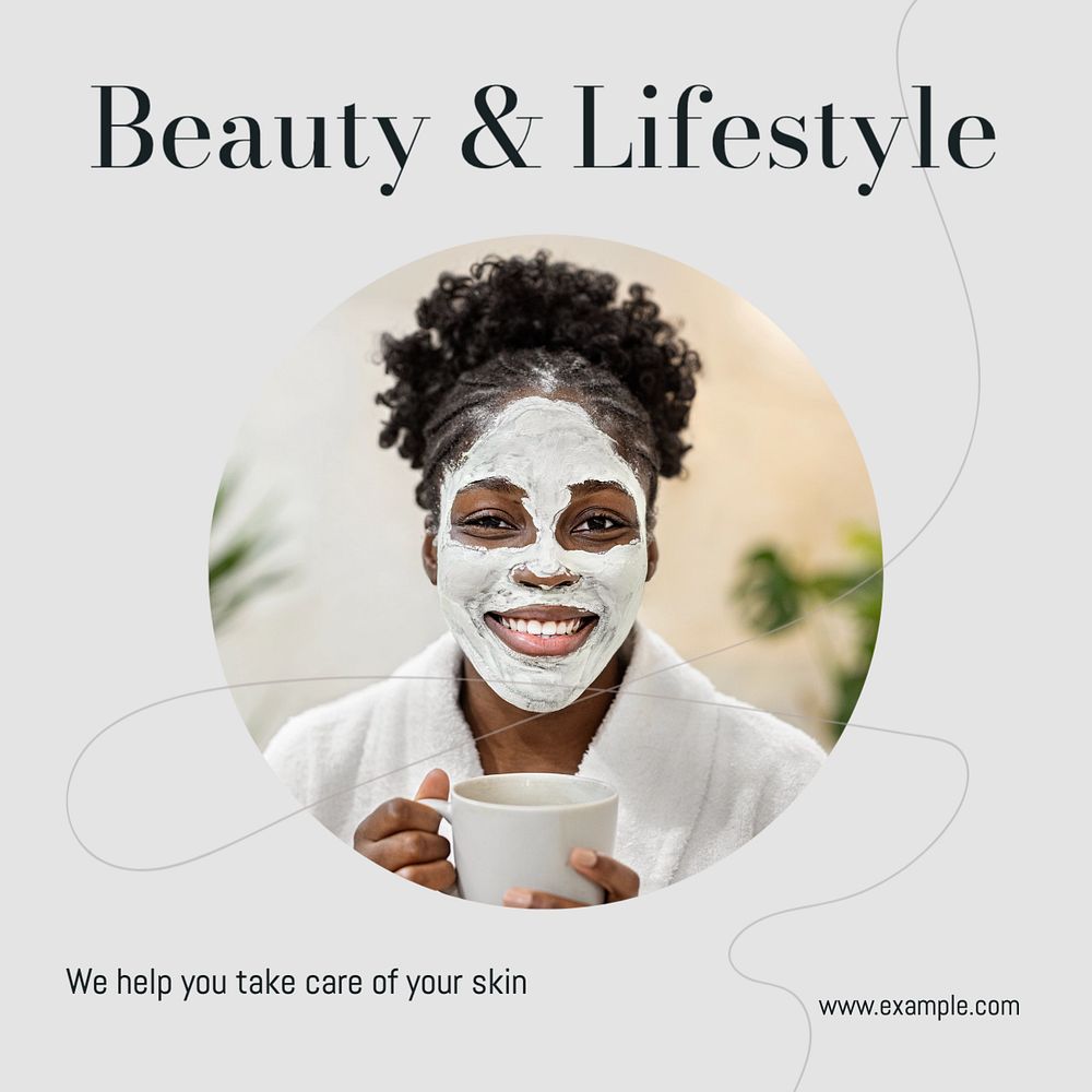 Beauty & lifestyle Instagram post template, editable text