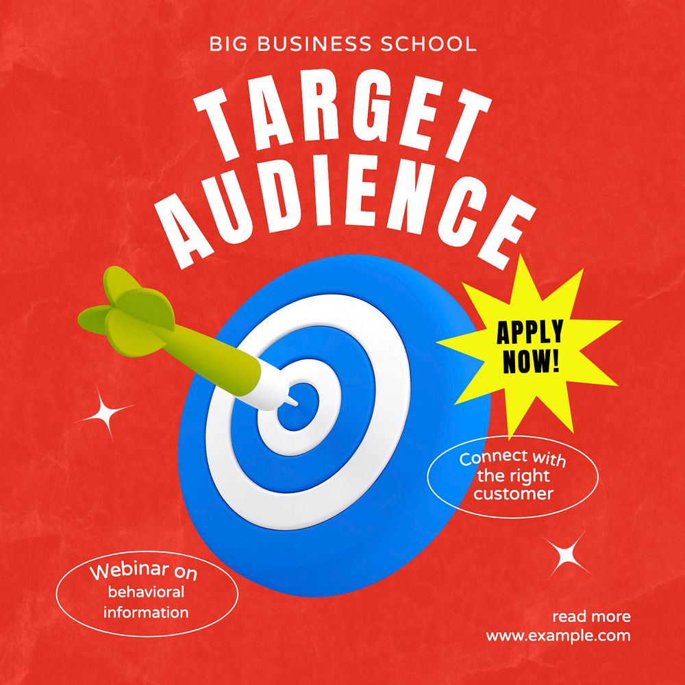 Target audience Instagram post template, editable text