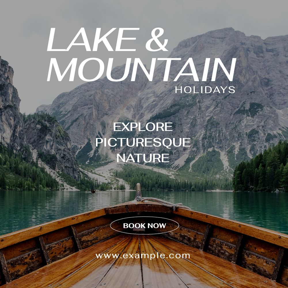 Nature holiday  Instagram post template, editable text