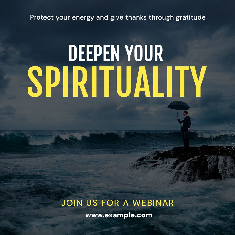 Deepen your spirituality Instagram post template, editable text