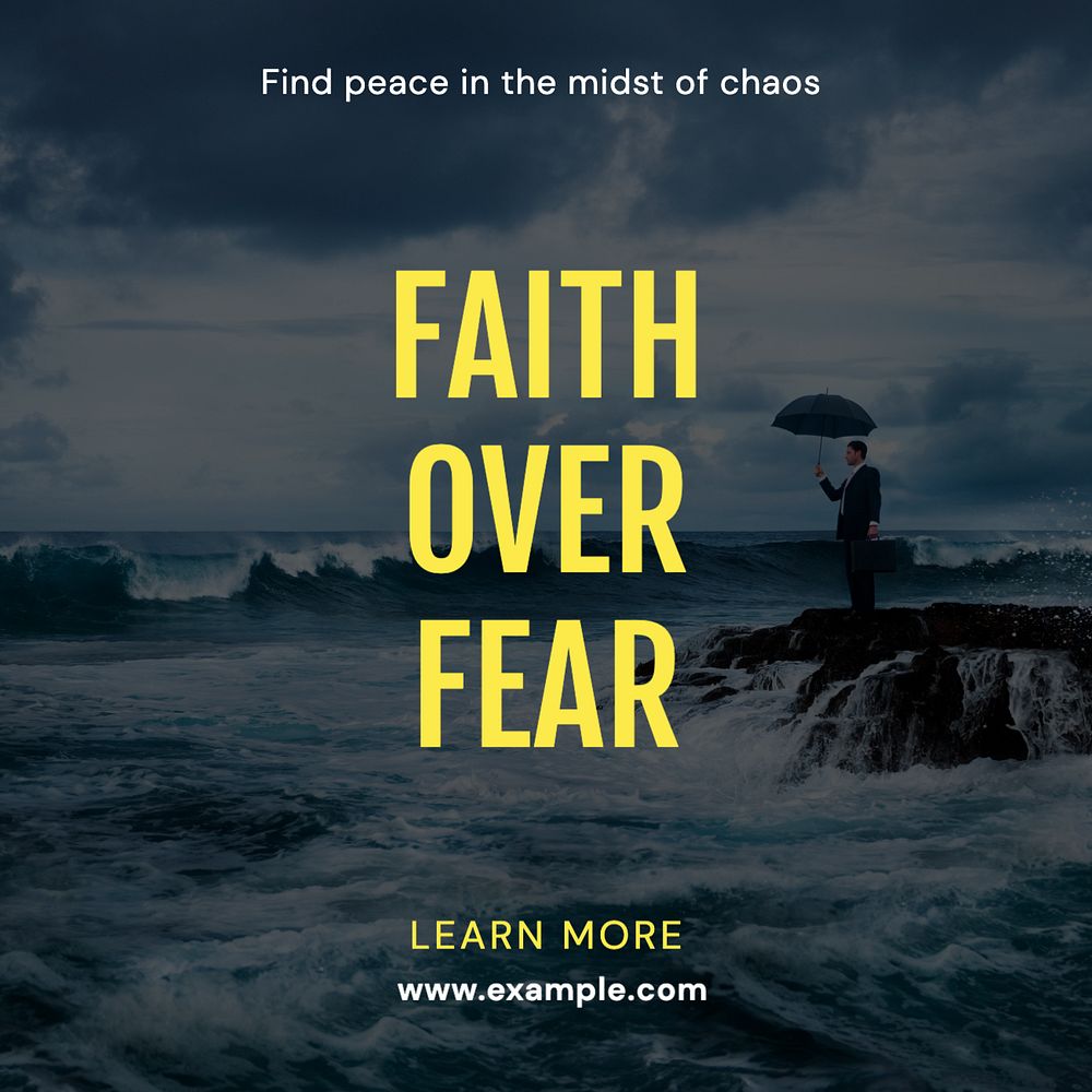 Faith Instagram post template, editable text