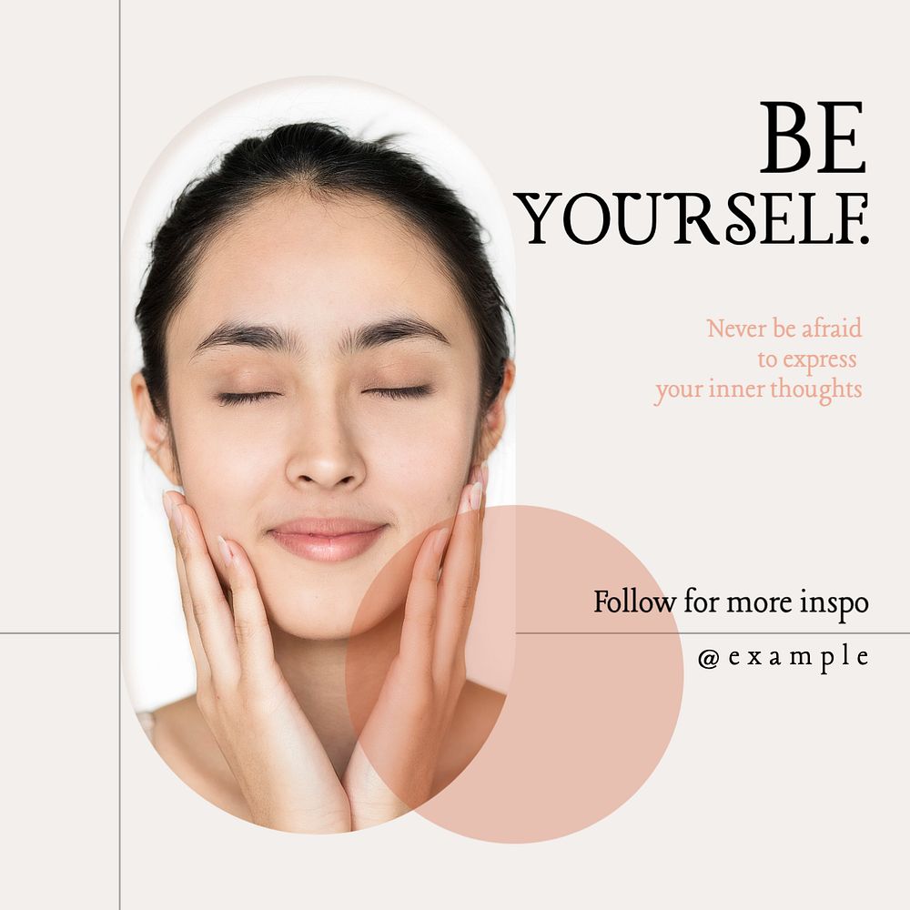 Be yourself Instagram post template, editable text