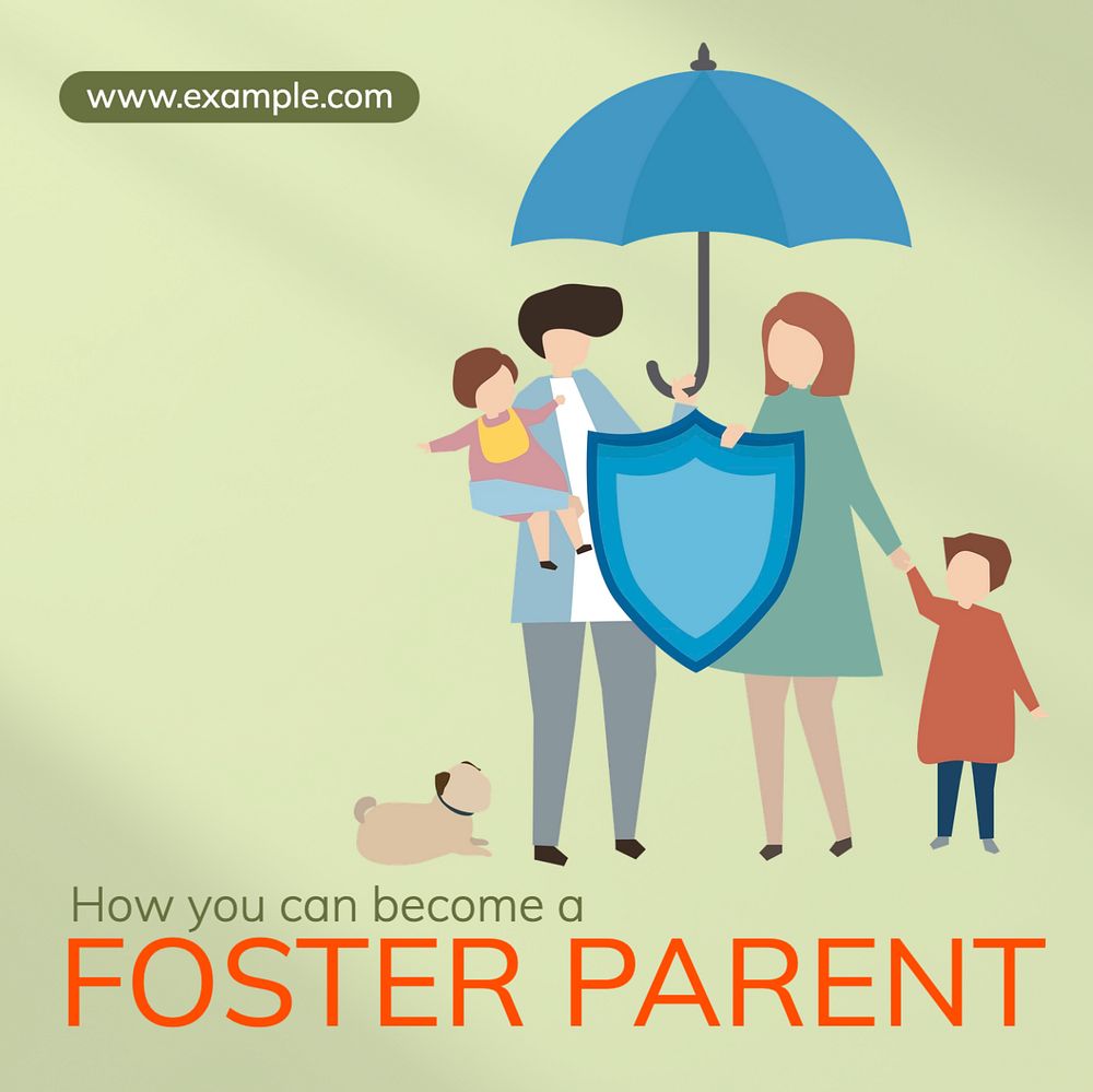 Foster parent Instagram post template, editable text