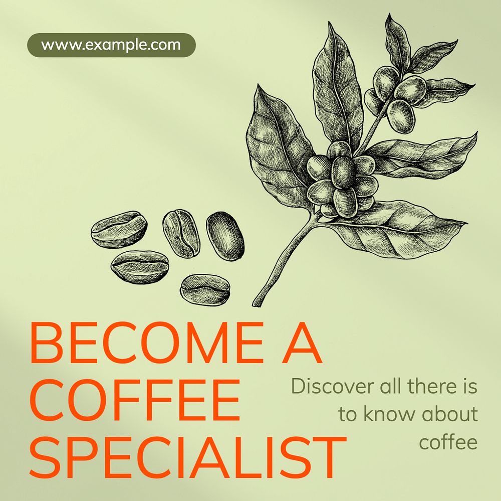 Coffee specialist Instagram post template, editable text