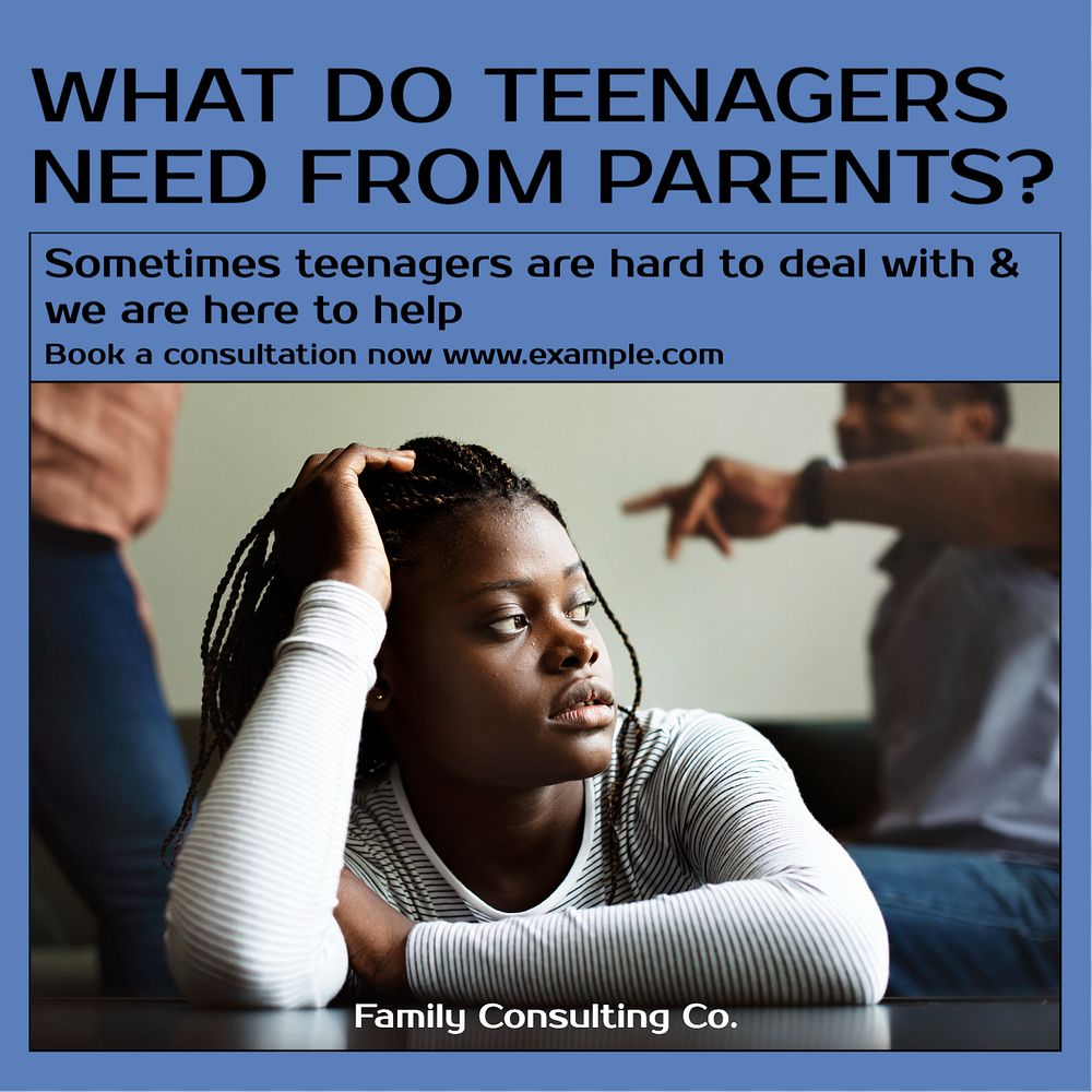 Teenagers consultant Instagram post template, editable text