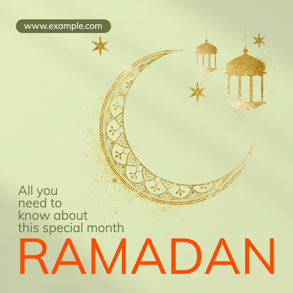 Ramadan Instagram post template, editable text