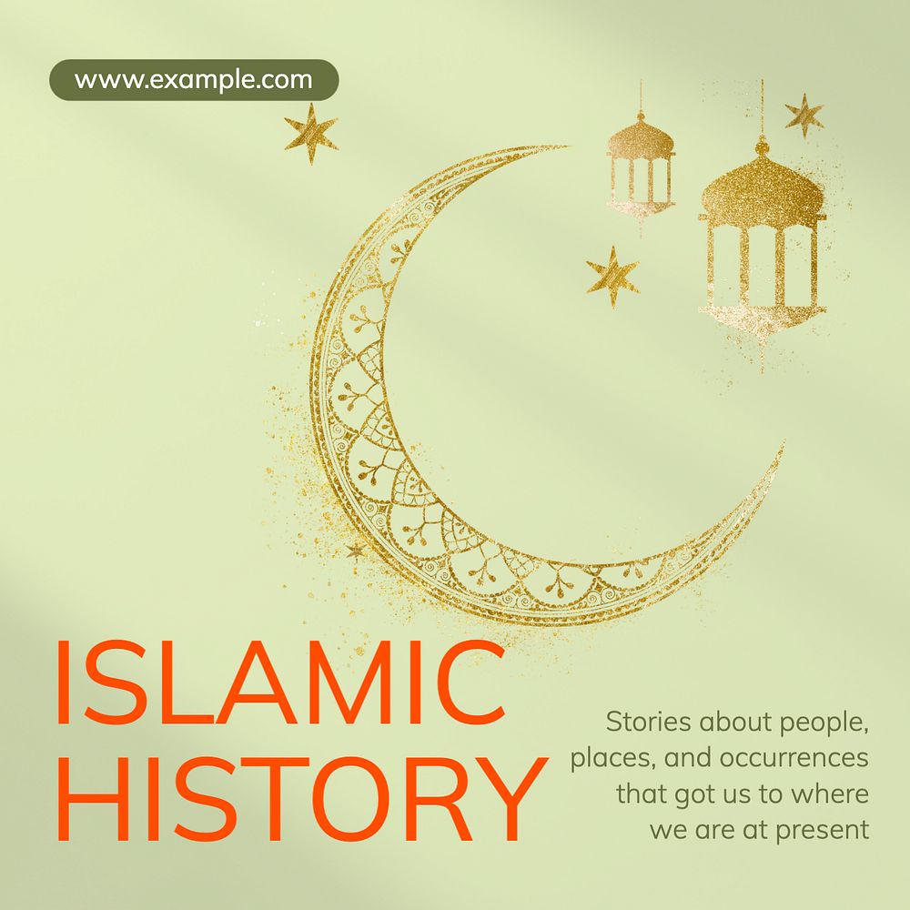 Islamic history Instagram post template, editable text