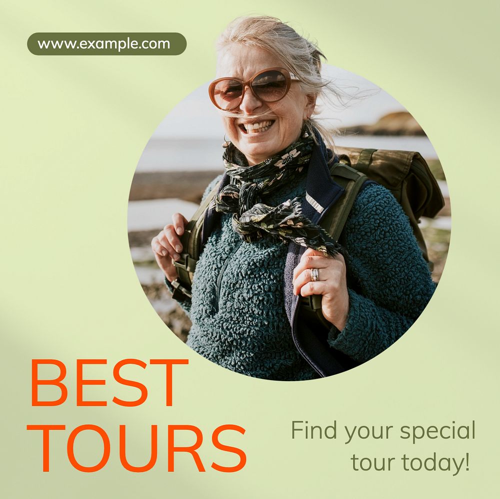 Tour agency Instagram post template, editable text