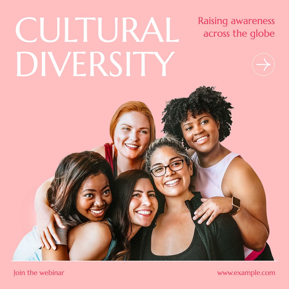 Cultural diversity Instagram post template, editable text