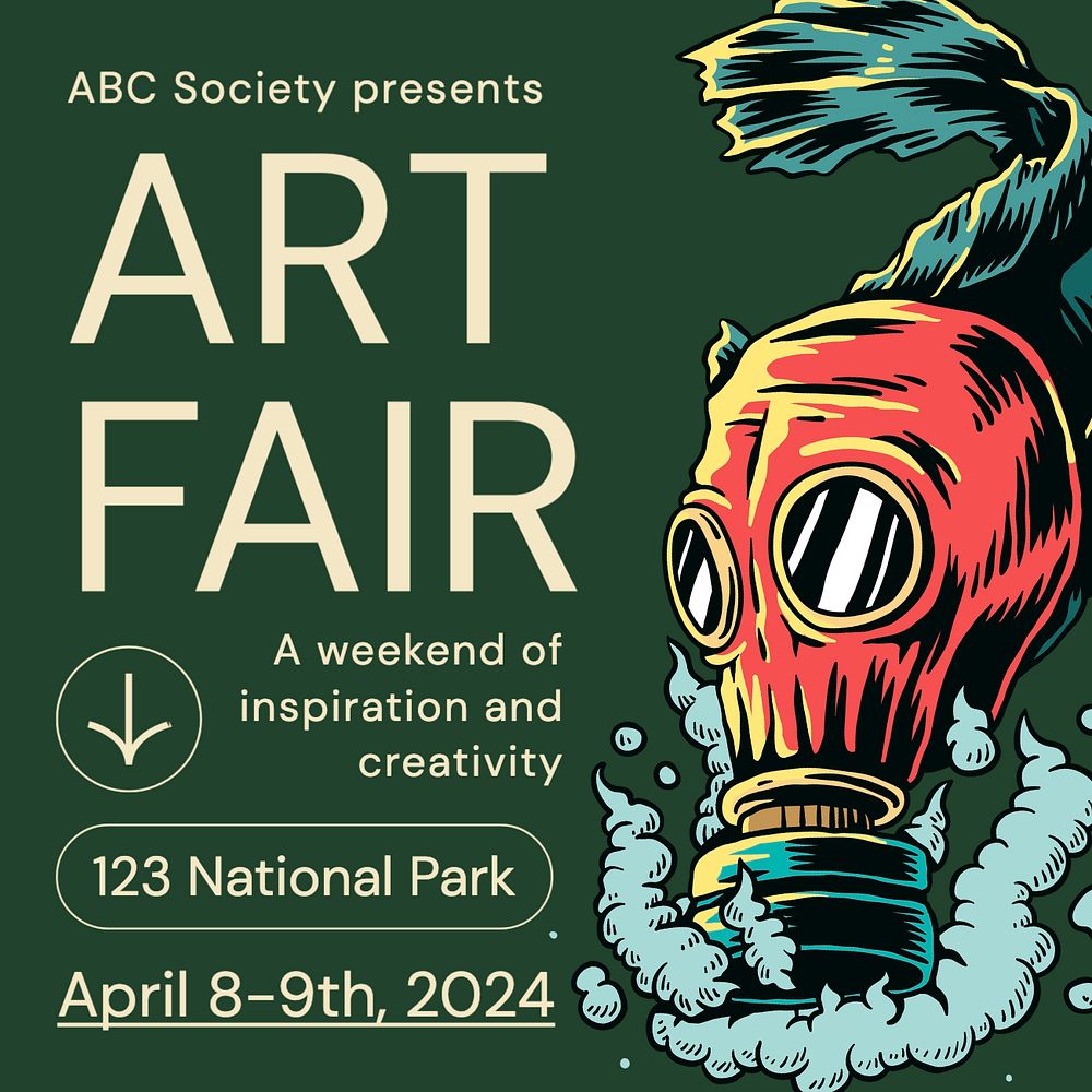 Art fair Instagram post template, editable text