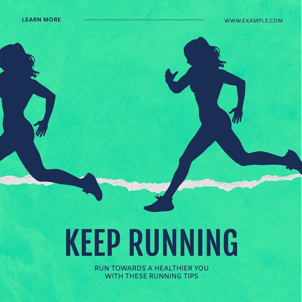 Keep running  Instagram post template, editable text