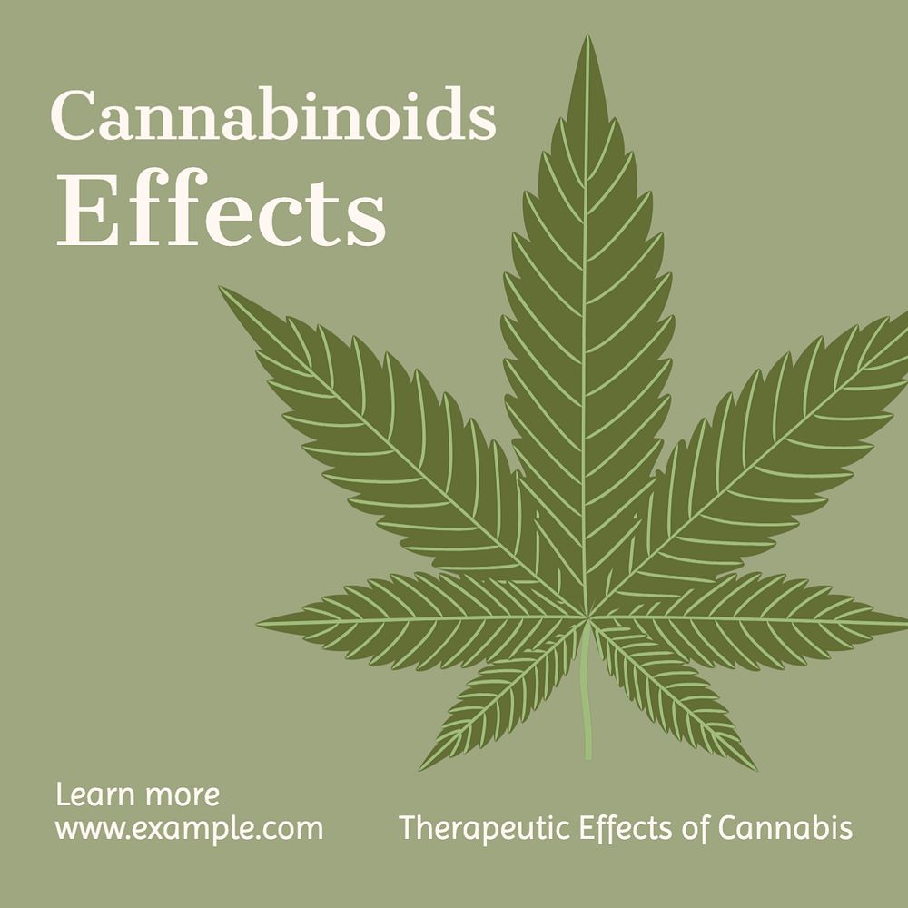 Cannabinoids effects Instagram post template, editable text