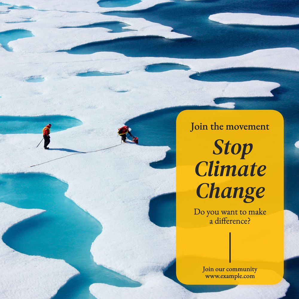 Stop climate change Instagram post template, editable design