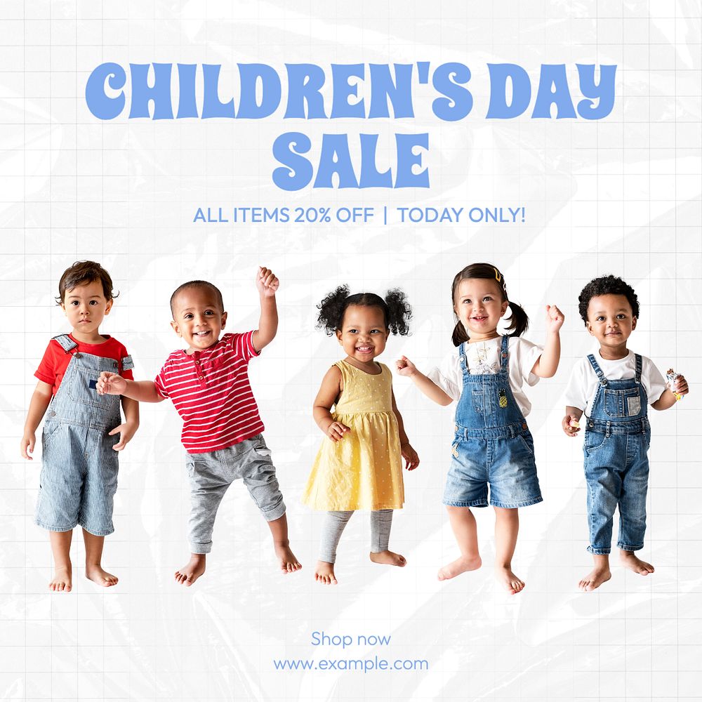 Children's day sale  Instagram post template, editable text