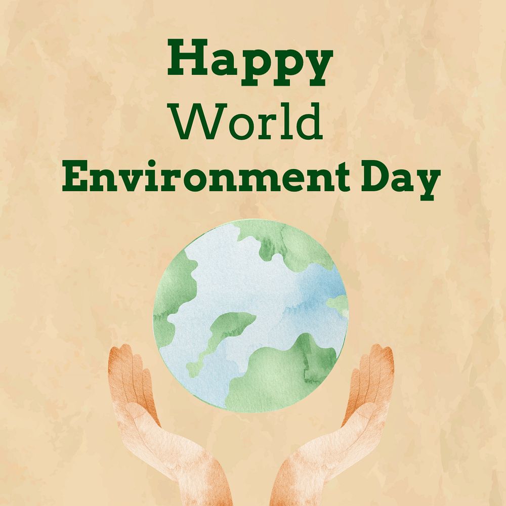 Environment day  Instagram post template, editable text