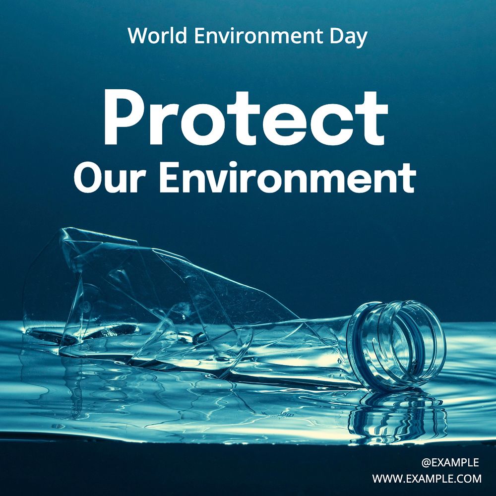 Protect environment Instagram post template, editable text