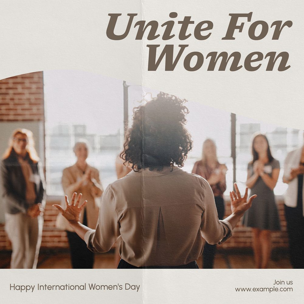 Unite for women  Instagram post template, editable text