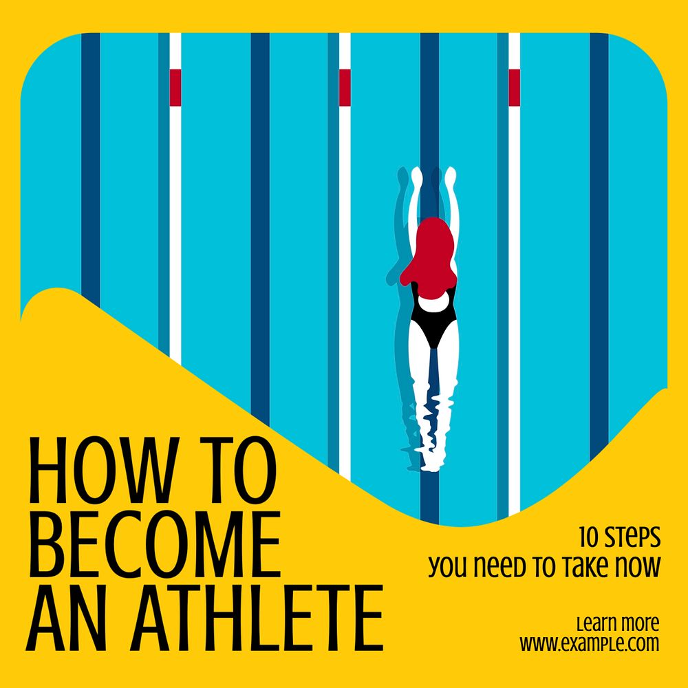 Become an athlete Instagram post template, editable design