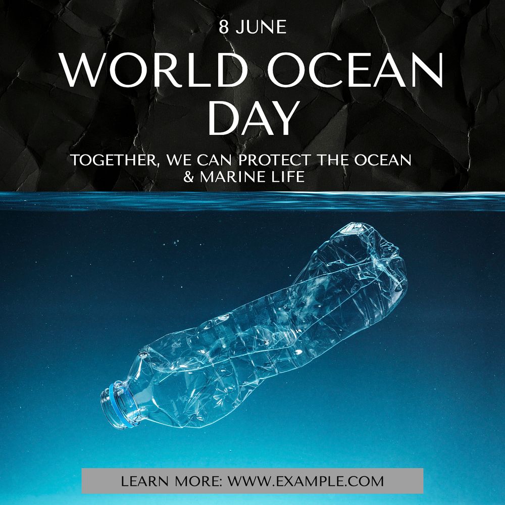 World ocean day Instagram post template, editable design