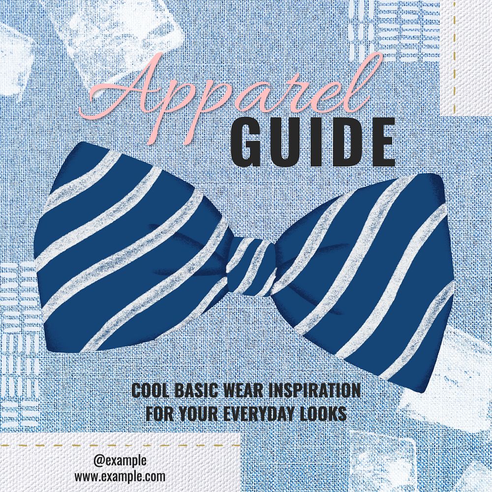 Apparel guide Instagram post template, editable text