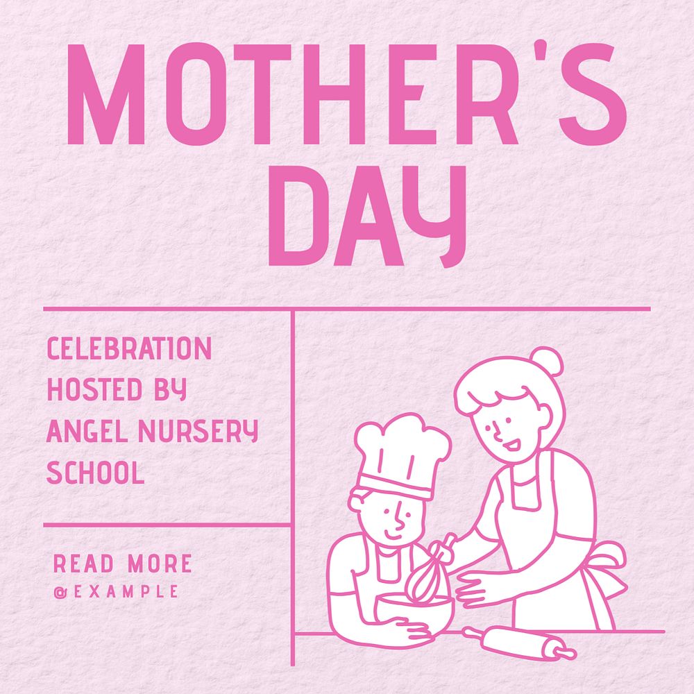 Mother's day celebration Instagram post template, editable design