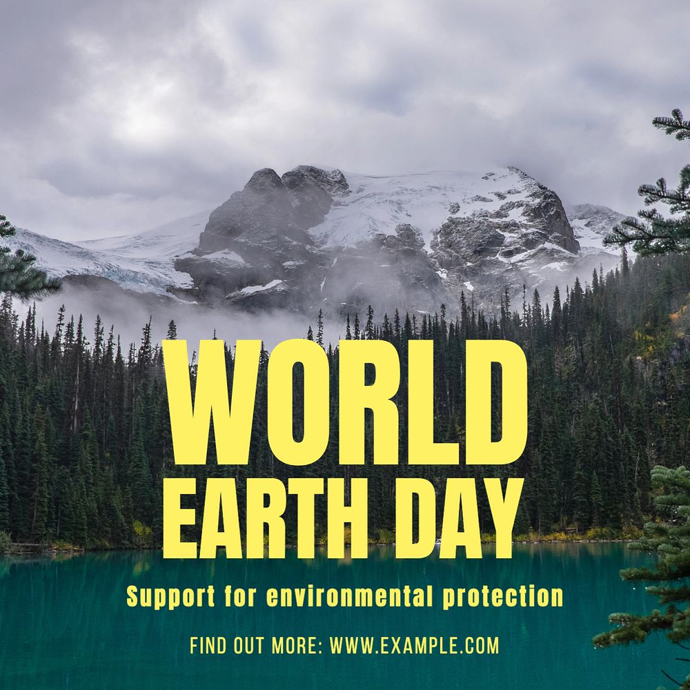 World earth day Instagram post template, editable text