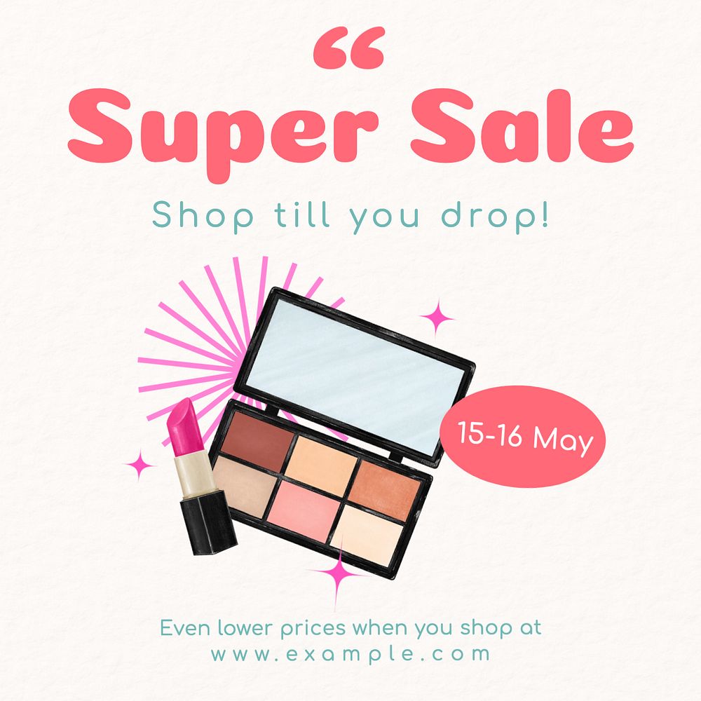 Super sale Instagram post template, editable text