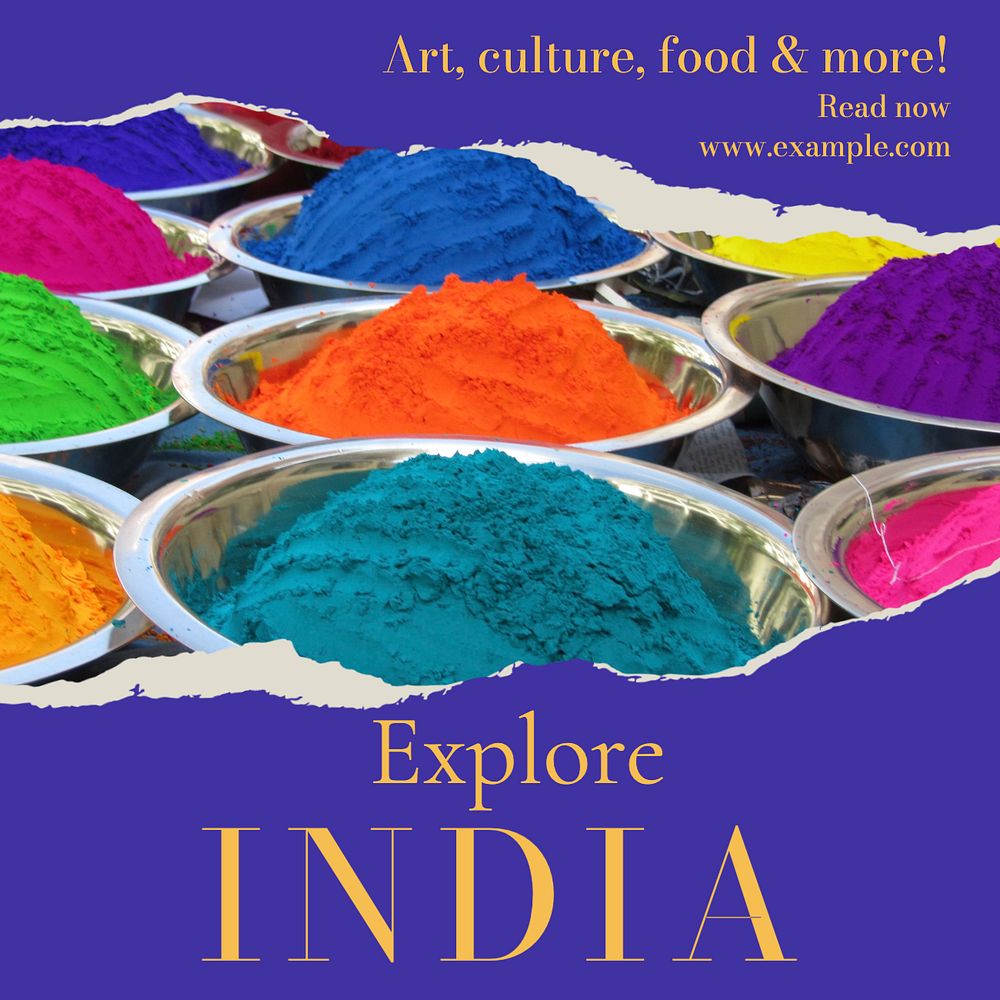 Indian art & culture Instagram post template, editable text