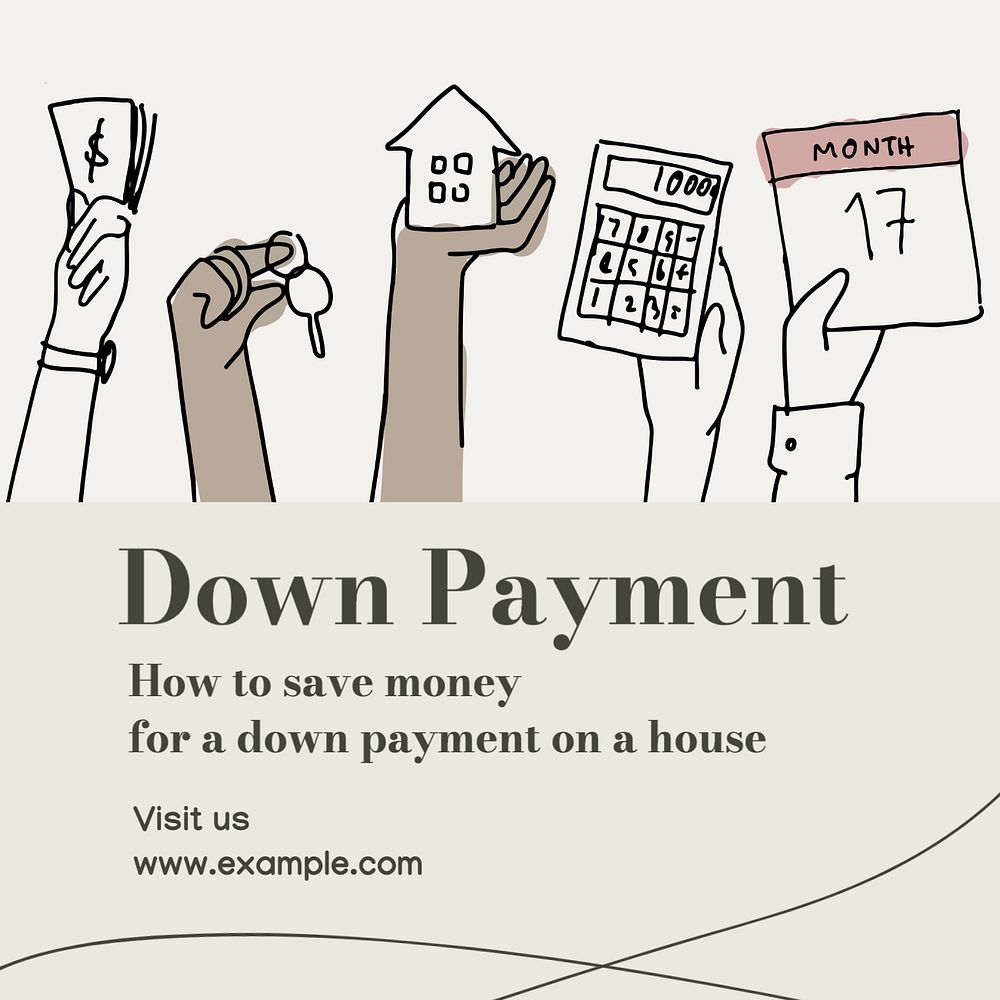 Down payment Instagram post template, editable text