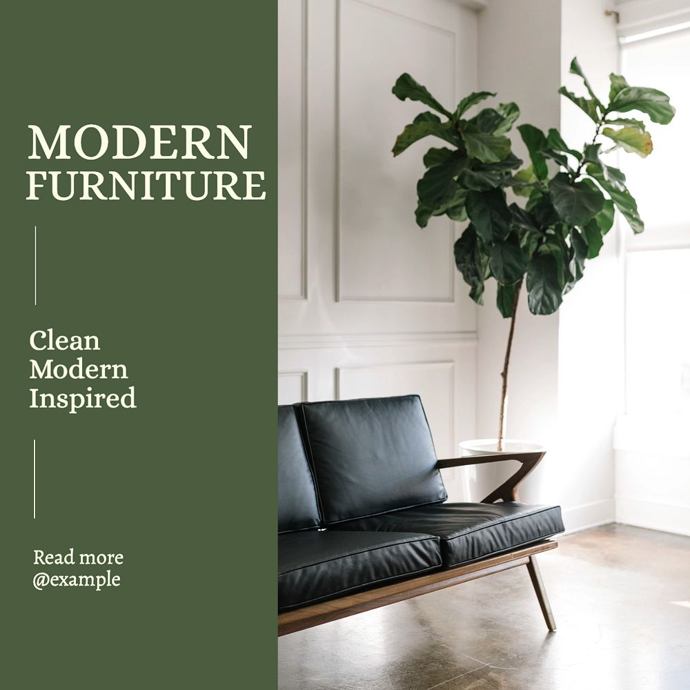 Modern Furniture Instagram post template, editable text