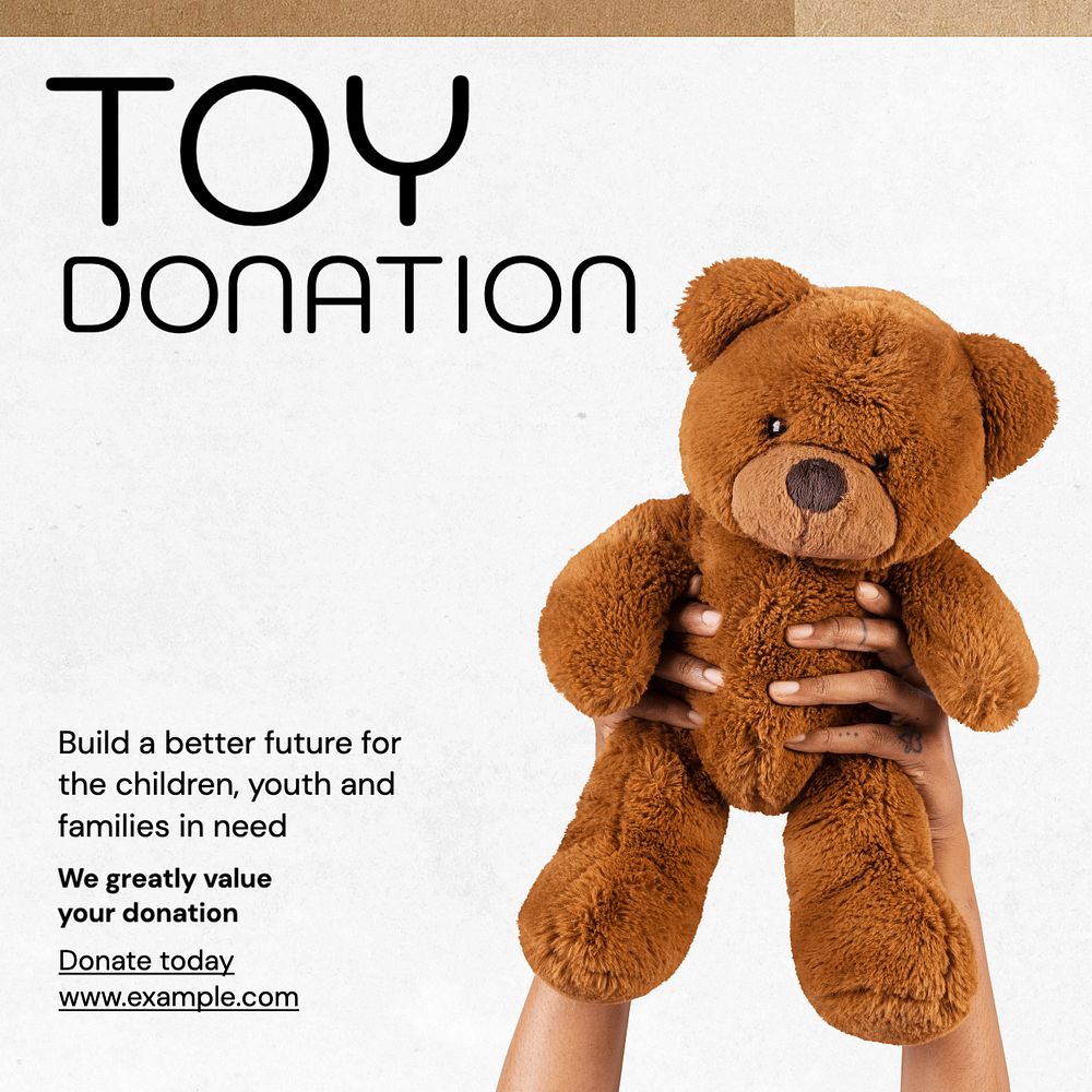 Toy donation Instagram post template, editable text