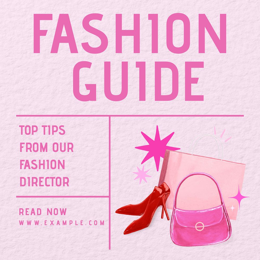 Fashion guide Instagram post template, editable design