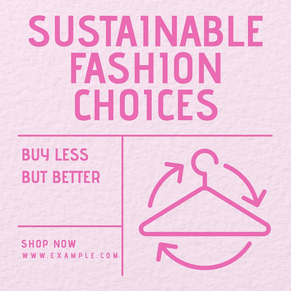 Sustainable fashion Instagram post template, editable design