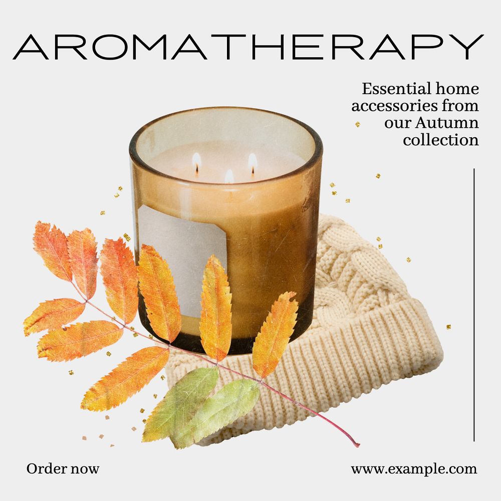 Aromatherapy Instagram post template, editable text