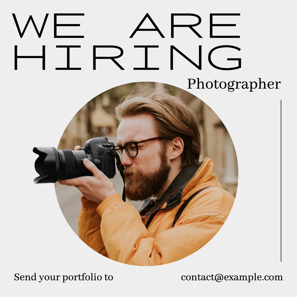 We are hiring Instagram post template, editable text