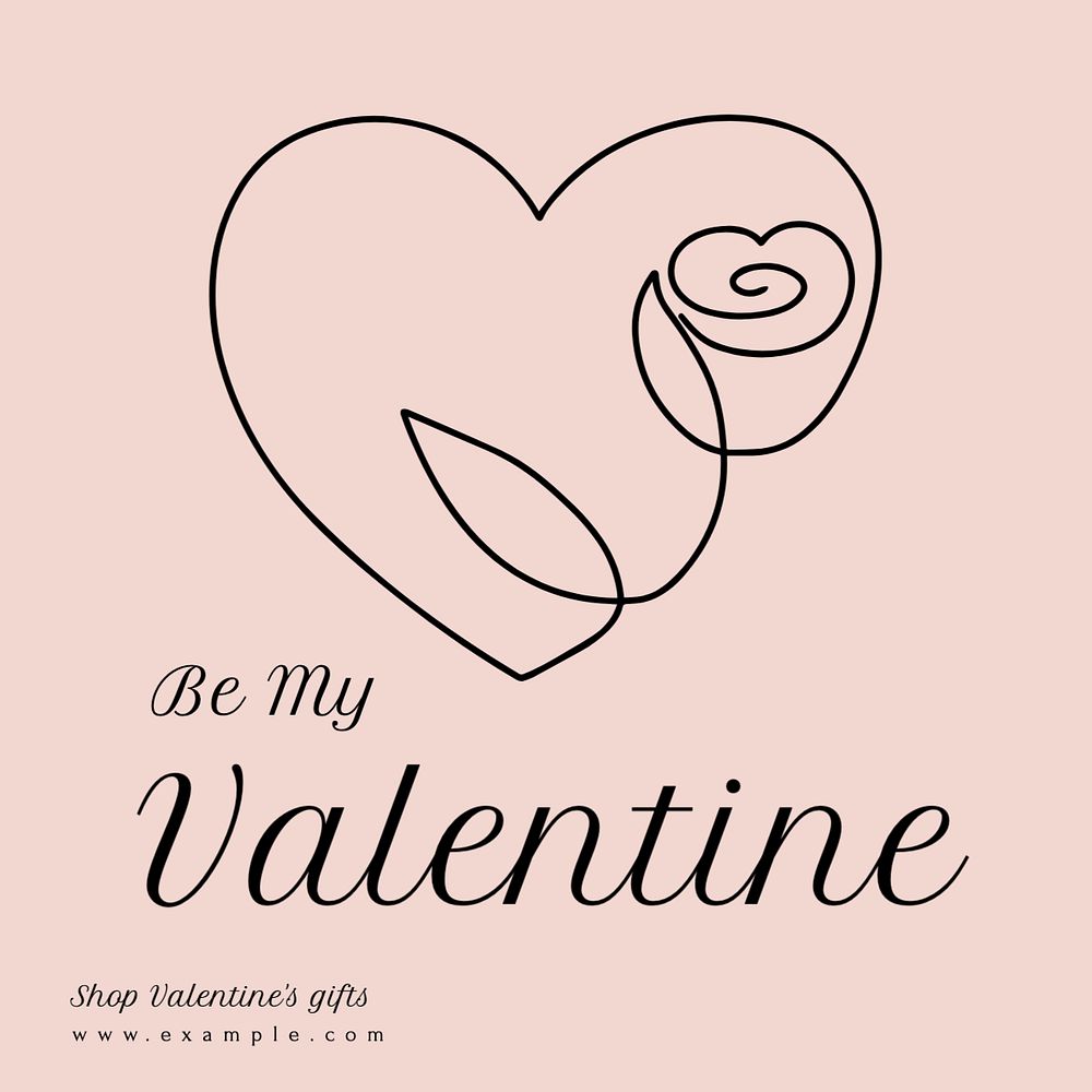 Valentine's quote Instagram post template, editable text