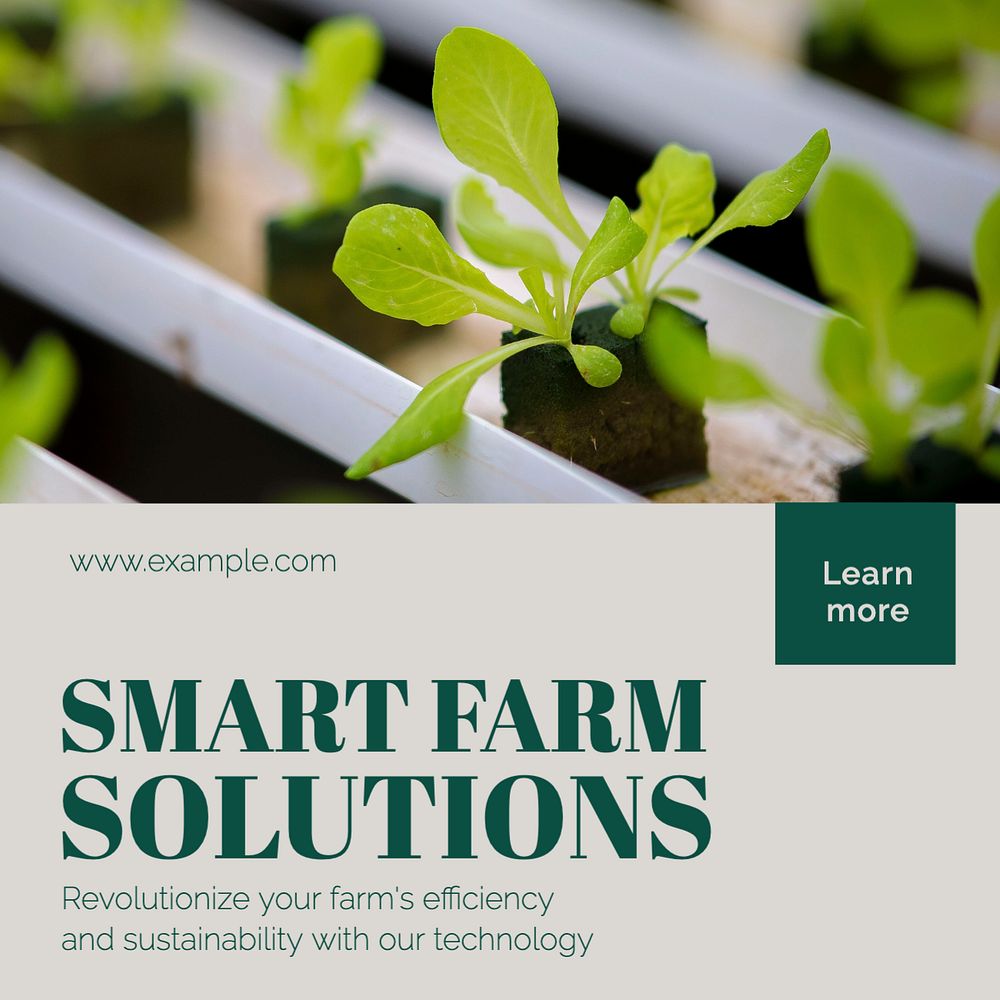 Smart farming  Instagram post template, editable text