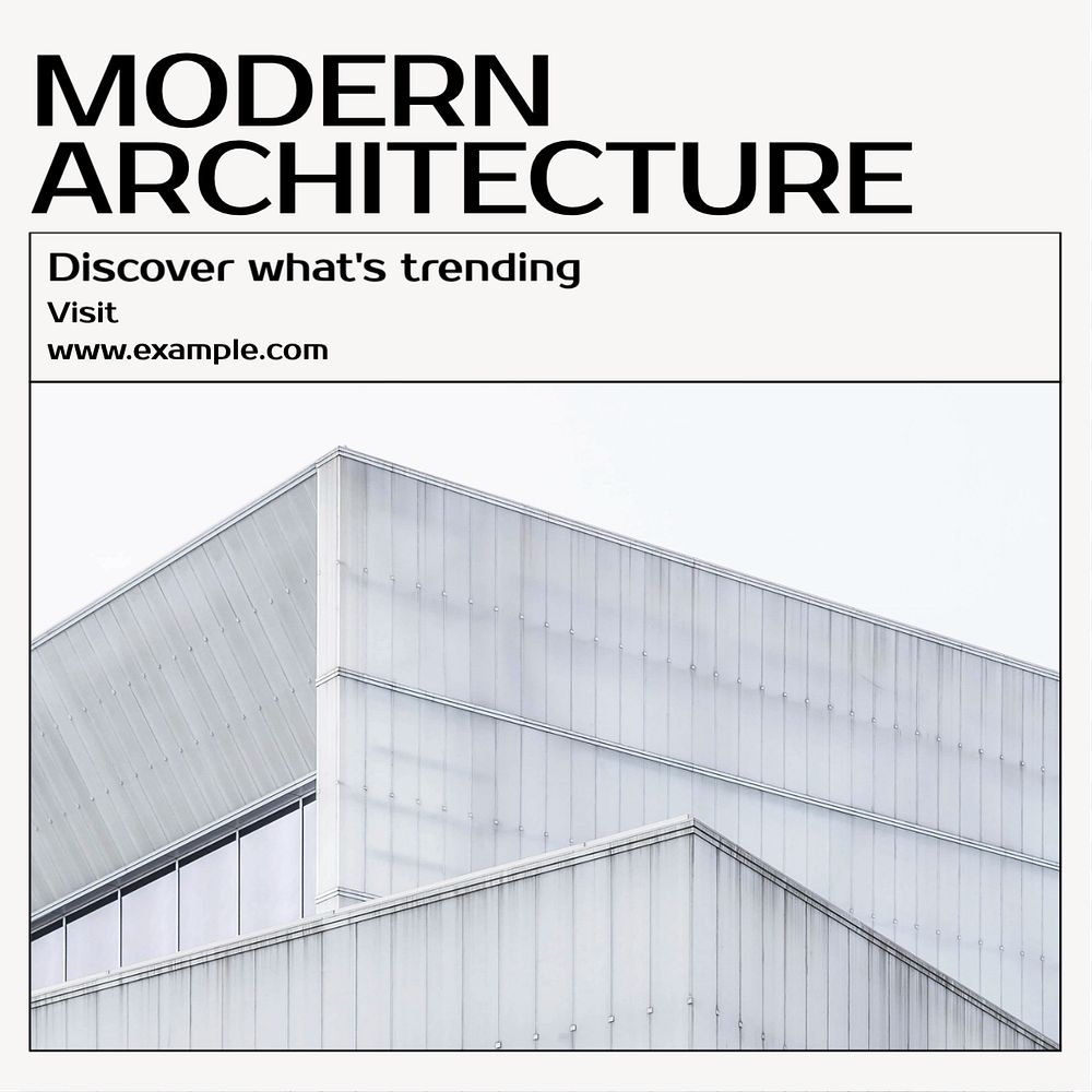 Modern architecture Instagram post template, editable text