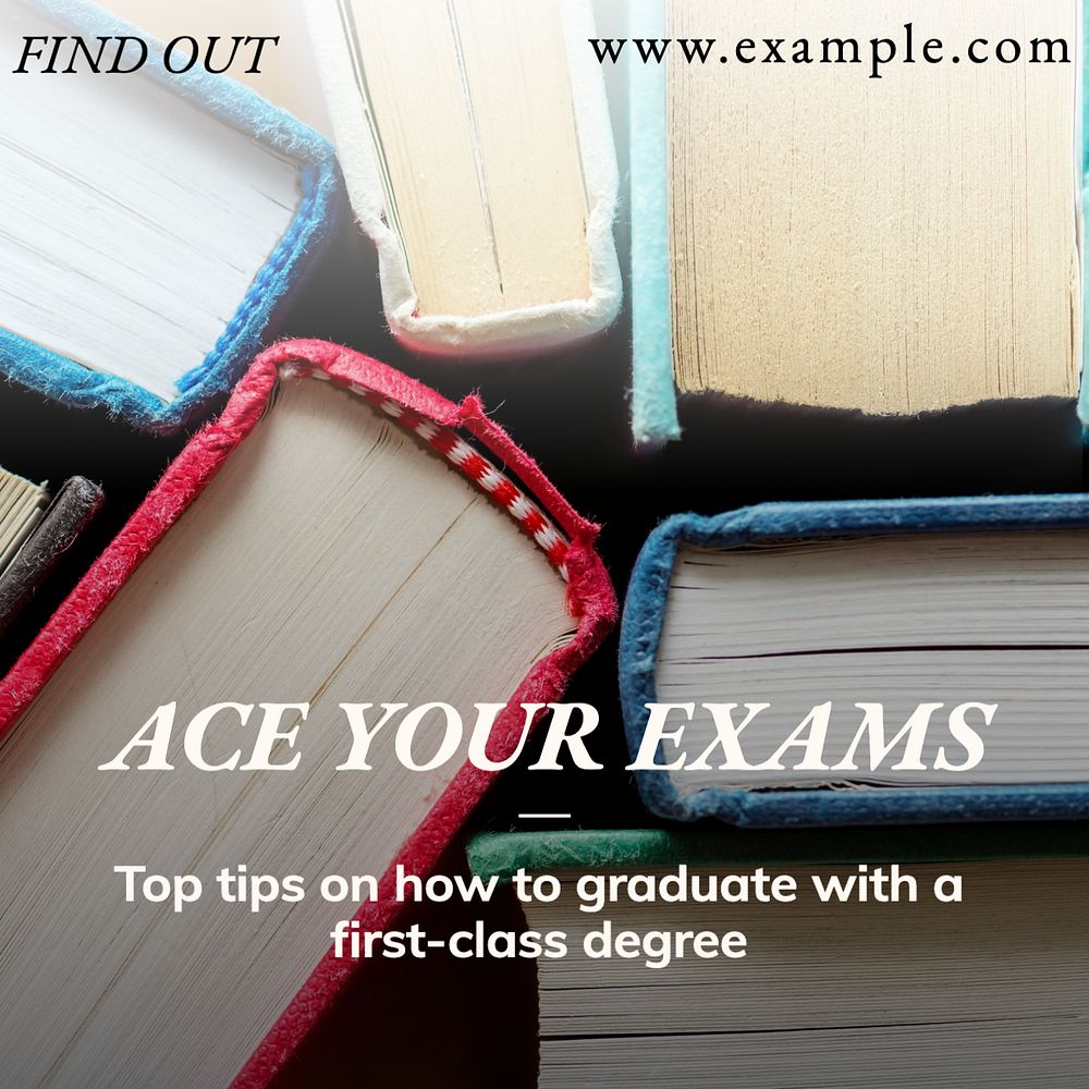 Ace your exams Instagram post template, editable text