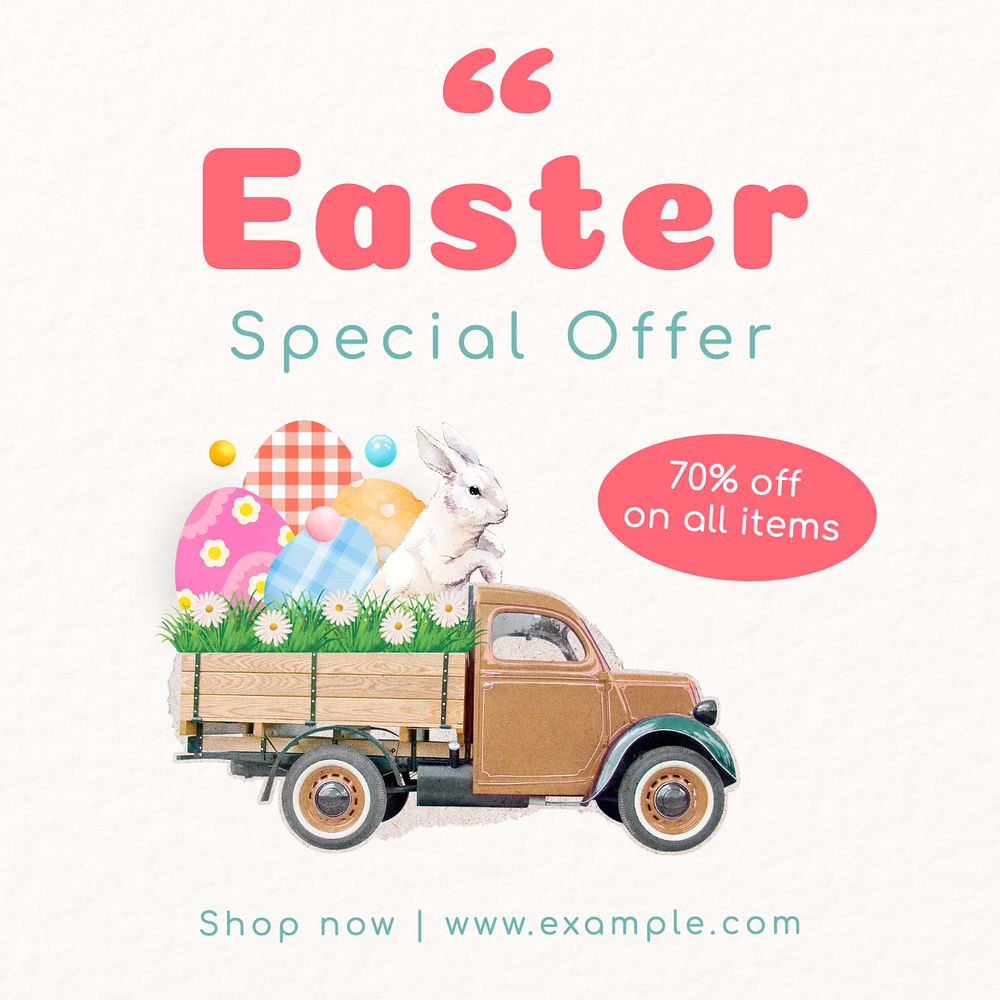 Easter sale Instagram post template, editable text