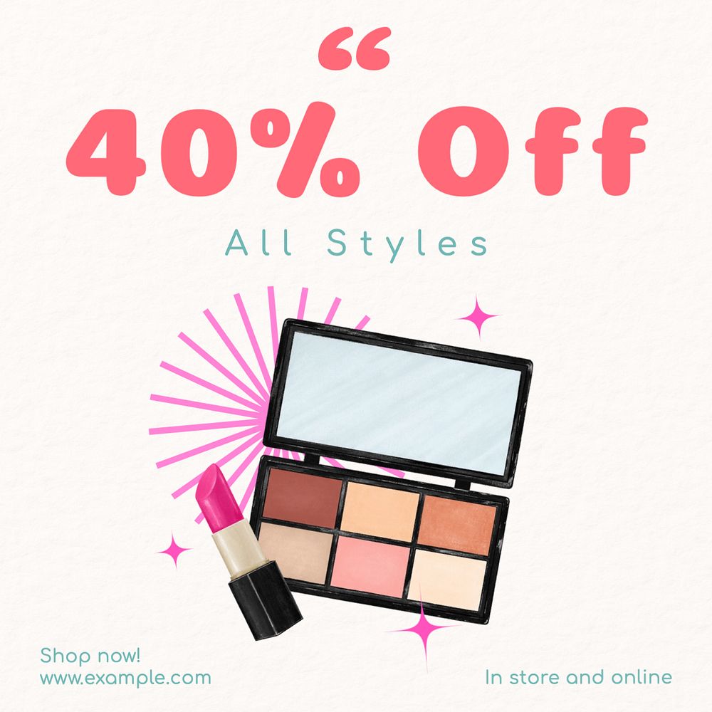 Sale Instagram post template, editable text