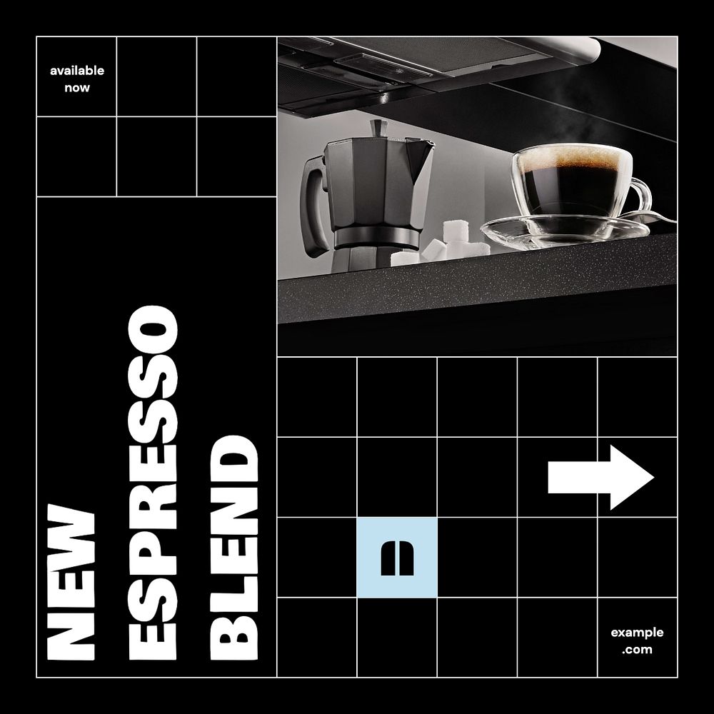 Espresso blend Instagram post template, editable text