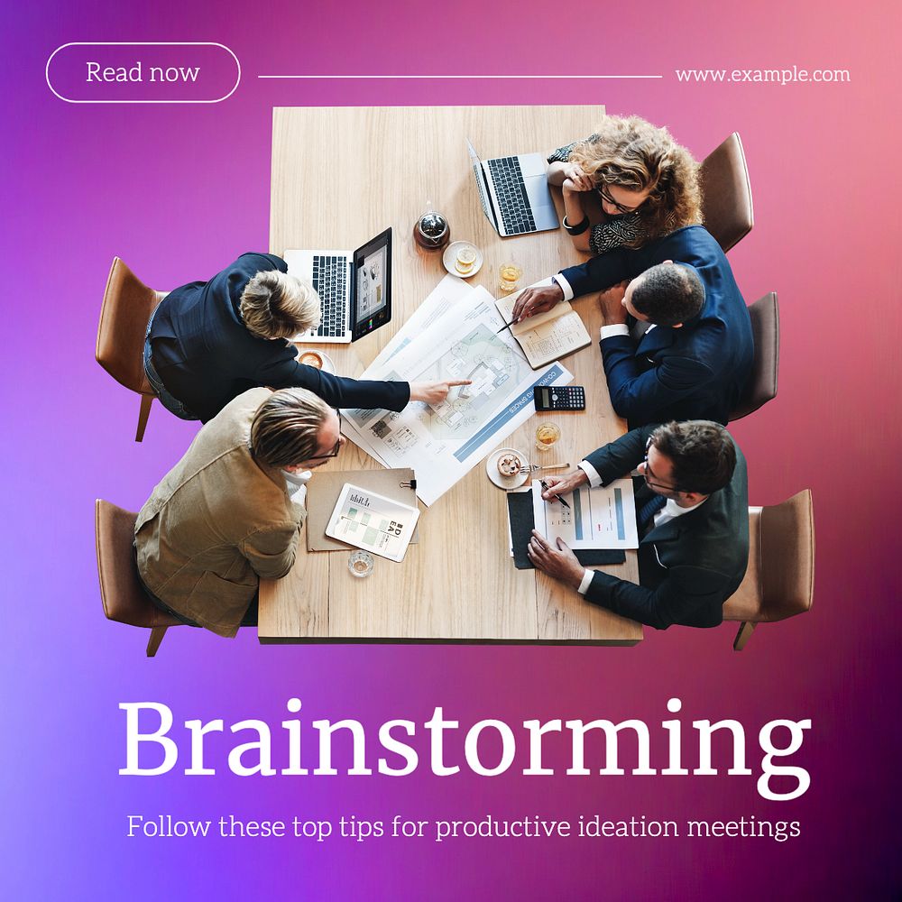 Brainstorming follow these Instagram post template, editable text